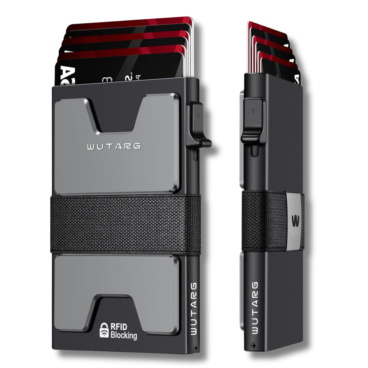 Tarjetero WUTARG Carbon grey| Aluminio 6061 mate con Protección RFID