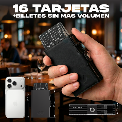 Tarjetero WUTARG Deluxe Series | Cuero Pu alta resistencia y Protección RFID