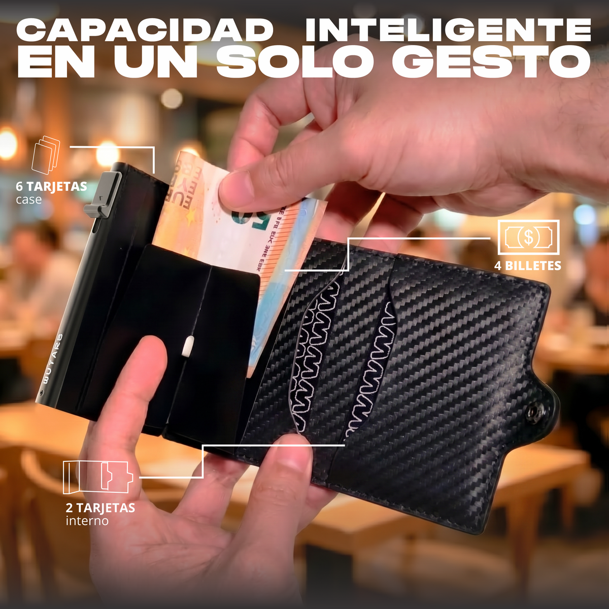 Tarjetero WUTARG Urban Series | Cuero Pu alta resistencia y Protección RFID