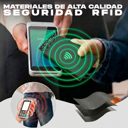Tarjetero WUTARG Flex Series | Cuero PU · RFID · Pop-up · Cremallera · Compacta