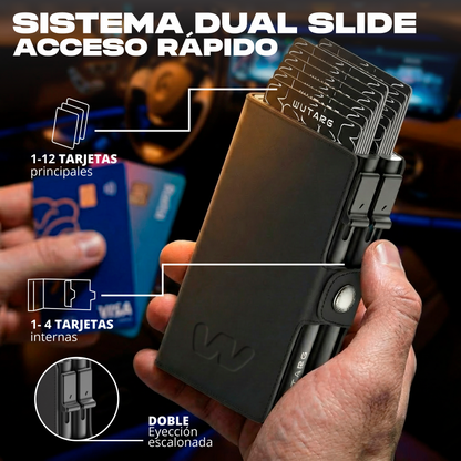 Tarjetero WUTARG Deluxe Series | Cuero Pu alta resistencia y Protección RFID