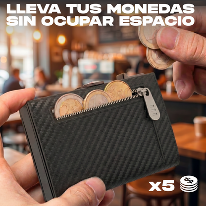 Tarjetero WUTARG Classic Series | RFID · Pop-up escalonado · Cremallera para monedas