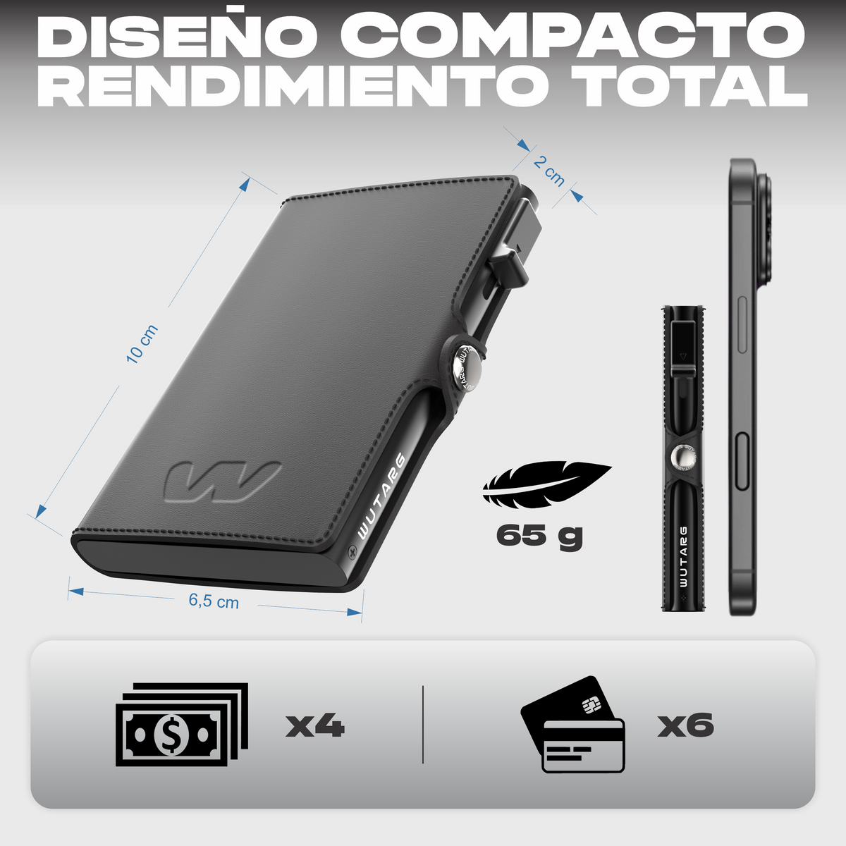 Tarjetero WUTARG Urban Series | Cuero Pu alta resistencia y Protección RFID