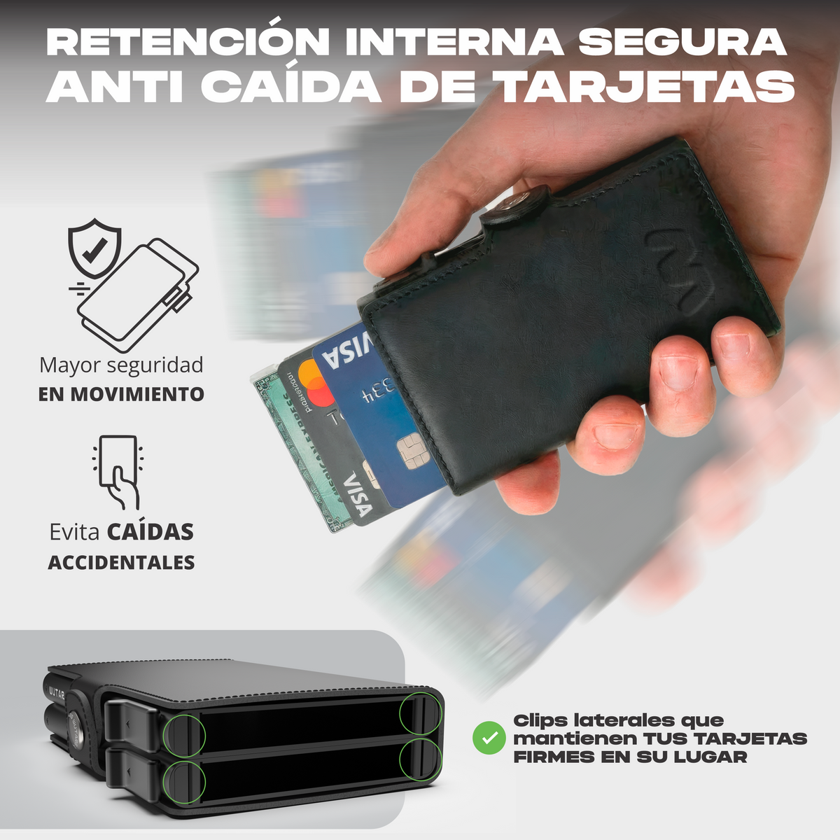 Tarjetero WUTARG Deluxe Series | Cuero Pu alta resistencia y Protección RFID