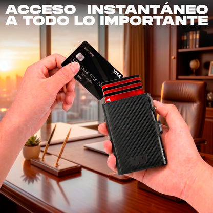 Tarjetero WUTARG Classic Series | RFID · Pop-up escalonado · Cremallera para monedas