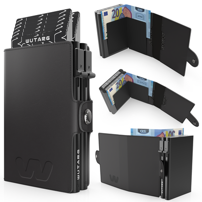 Tarjetero WUTARG Deluxe Series | Cuero Pu alta resistencia y Protección RFID