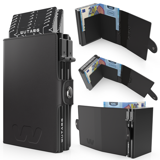 Tarjetero WUTARG Deluxe Series | Cuero Pu alta resistencia y Protección RFID