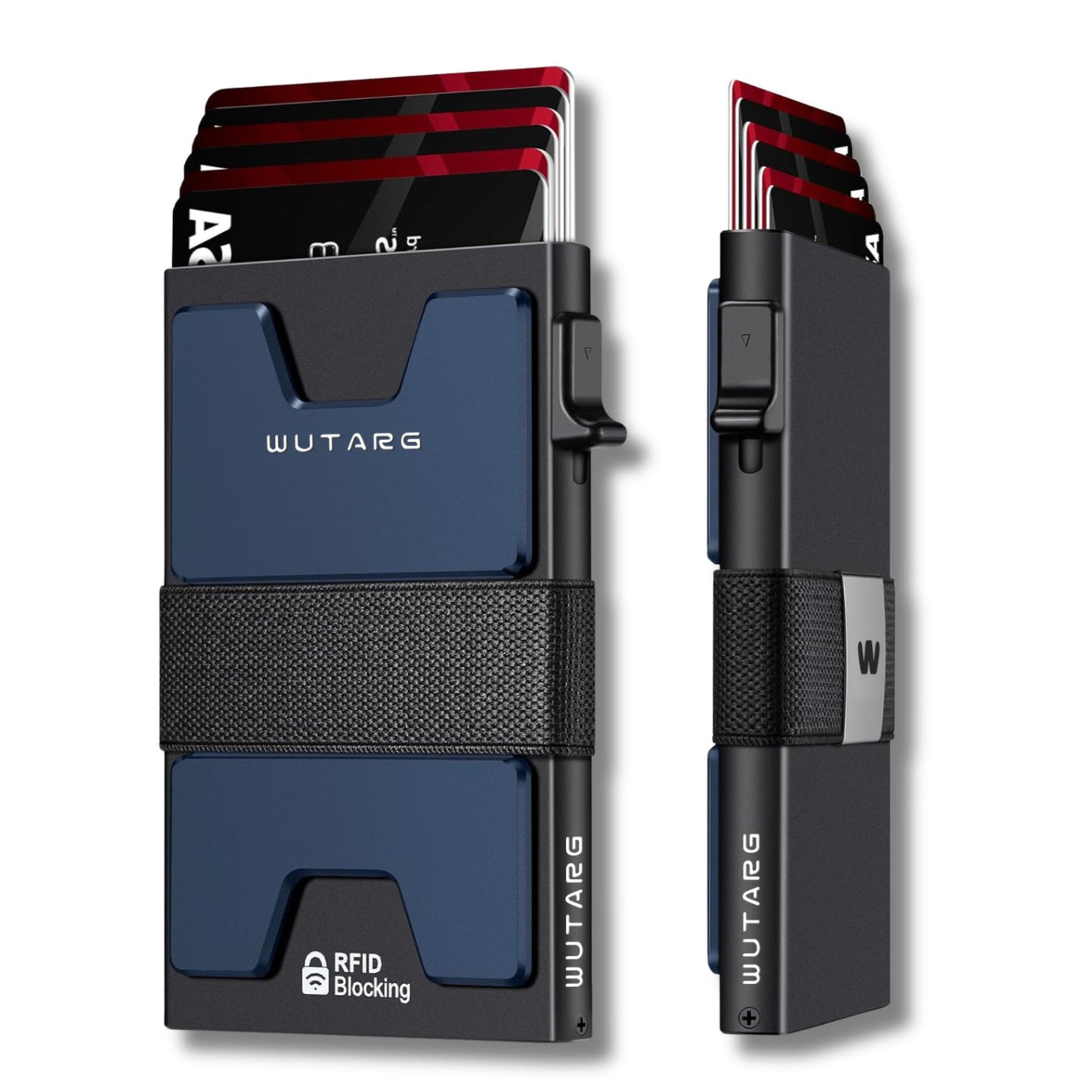 Tarjetero WUTARG Carbon marine | Aluminio 6061 mate con Protección RFID