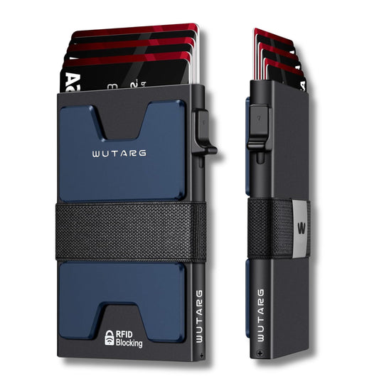 Tarjetero WUTARG Carbon marine | Aluminio 6061 mate con Protección RFID